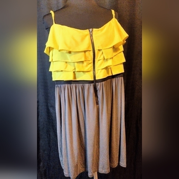 𝅺ZIP-UP Ruffle Top Dress - Picture 1 of 5